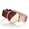 Top Shengke Quartz Beweging Horloges Lederen Strap Jurk WRSITWatch Gouden Horlogeband Ultra Thin Dial Cadeaus