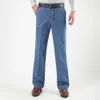 Размер 30-45 мужчин бизнес джинсы классические мужские растягивающие джинсы плюс размер мешковатые прямые люди джинсовые брюки хлопок синяя работа джинсы мужчины 210319