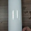 Reta 20oz sublimação Tumblers DIY Transferência de calor Impressão isolada Cropa de viagem de Skinny Branco Branco Garrafas de água de parede dupla com pálpebras de plástico