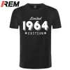 1964 Edição Limitada Design de Ouro T-shirt Preto Masculino Pride Cool Pride Camiseta Homens Unisex Moda Tshirt Solto Tamanho 210706