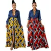 Automne femmes robe mode africaine impression longue élégante grande taille Maxi Vestidos High Street