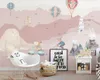 Sfondi Sfondo personalizzato per camera da letto in mongolfiera Camera per bambini calda Carta da parati autoadesiva per la scuola materna Decorazione murale per la casa