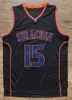 Carmelo Anthony #15 Syracuse 농구 저지 대학 남성용 모든 스티치 화이트 오렌지 블랙 사이즈 S-3XL 최고 품질 유니폼