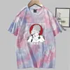 Anime Jujutsu Kaisen Itadori Short Sleeve Round Neck Tie Dye Summer T-shirt Y0809