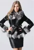 Pelliccia da donna Faux IANLAN Casual Inverno Donna Cappotti reali con cintura Giacca in pelle Colletto argento Polsino Rifilatura IL00005