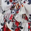 Повседневная женщина потерял v -створки с короткие шифоновые сумочки Summer Fashion Ladies Printed Женские каникулы 210515