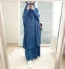 Etnische Kleding Eid Hooded Moslim Vrouwen Hijab Jurk Gebed Kledingstuk Jilbab Abaya Lange Khimar Ramadan Jurk Abaya Rok Sets Islamitische kleding N