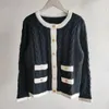 Pull pour femmes Designershigh Qualité Manteau Tricot Noir et Blanc Modes Cardigan Loisirs Mode Dames Pull Col De Luxe