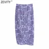 Zevity Women Vintage Cashew Nötter Skriv ut Hem Oregelbunden Sarong Skirt Faldas Mujer Kvinna Bowknot Back Zipper Casual Kjol QUN800 210721