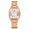 Wristwatches Spot Women's Korean Fashion Steel Band Square Head Diamond Inlaid Watch Business Versatile Quartz