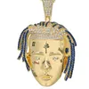 Gepersonaliseerde rapper hanger ketting mannen iced out kettingen hiphop / punk zilver en goud kleur charms sieraden geschenken 632 Q2