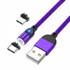 3IN1 Magnetiska kablar med 5pin 3A FAST LED Laddningstyp C Magnetladdare Datachema Micro USB Cord Mobiltelefonkabel