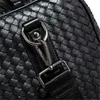 Factory whole brand men bag hand-woven black handbag classic woven leather travel bags outdoor Knitting fitness leathers handb310w