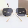 Lunettes de soleil de luxe pour hommes femmes carrées demi-monture lunettes de soleil pilote lunettes de mode classiques de haute qualité avec étui en cuir