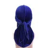 Jungen Mädchen Samt Durag Lange Schwanz Kopf Wraps Kind Dorag Durags Turban Perücken Piraten Kappen Kopftuch Hip Hop Hüte haar Abdeckung Zubehör 572 Y2