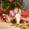 파티 장식 24pcs 3cm 크리스마스 트리 공 크리스마스 장식품 매달려 반짝이 공 년 펜 던 트 장식 소품 선물 용품