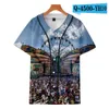 Summer Fashion Tshirt Baseball Jersey Anime 3D Imprimé Respirant T-shirt Hip Hop Vêtements 043