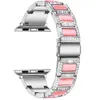 Bracciale con borchie di diamanti Cinturino in metallo di lusso per cinturino Apple Watch 45mm 41mm 38mm 40mm 42mm 44mm Cinturino da donna per iWatch Series 7 6 5 4 3 Braccialetti