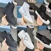 Prado Cassetta Designer Wheel Re-nylon Casual Schoenen Dames Platte Sneakers Hoge Top Stof Runner Trainers Lage Canvas Schoen Gabardine Met Doos AICO