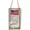 Hanging Plaque Banner Independence Day Party Supplies Hang Sign Square Board 4th Of July Home Decoration Craft Ornament RRD6771