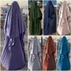 Рамадан мусульманский длинный химар женщины хиджаб доктор прикрытие молитвенной одежды с капюшоном Jilbab Abaya Islam одежда Niqab Jellaba Femme2070