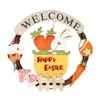 Stock Decorative Flowers & Wreaths Easter for Front Door Decor Eggs Carrot Rattan Garland Wall Xu