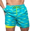 Men's Shorts Double Layer Beach Pants The Hydrofoils Supply Elastic Drawstring Waist High Stretchy Fabric Swimming XIN-