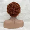 13x1 بيكسي حليقة قصيرة بوب الرباط الباروكات اللون # 350 الشعر البشري البرازيلي للنساء السود عالية