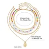 Rétro ellipse portrait mince pendentif colliers de pendentif européen perle riz perle chauve de chain de la chaîne femme multicouche alliage doré serpent chaînes de serpent bijoux