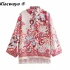 Women Vintage Totem Floral Print Casual Loose Shirts Female Long Sleeve Kimono Blouse Roupas Chic Blusas Tops 210521