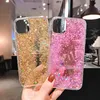 Capas de telefone Brilhando brilho de lantejoulas para iPhone 12 11 Pro Max 8 7 Plus XR XS Cristal Bling Soft Silicone Capa