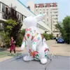 Dostosowane Wielkanoc Sunday Chatacter Cute Nadmuchiwane Bunny 3M Reklama Zwierząt Model Biały Powietrze Dmuchane Królik Balon Na Outdoor Parade Show