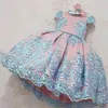 Baby Girl Dress Tutu Party Flower Girl Dresses Vintage Girls Princess Dress 1 Year Birthday Dress For Toddler Girls Vestidos G1129