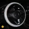 Elastisk ratt täcker glänsande färgstarka pu bil styling interiör tillbehör automatisk dekoration 37-38cm universell