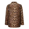 Costumes pour femmes Blazers Blazer Jacket Leopard Print Cardigan manteau Femme Col de revers à manches longues Shif de bureau Suit des femmes Tops de mode