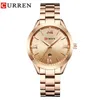 Curren 9007 Kvinnor Klocka Top Luxury Brand Kvinna Quartz Klocka Ladies Fashion Dress Wristwatches Relogio Geminino Rose Gold 210517