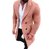 Trench da uomo Cappotto doppiopetto elegante da uomo Cappotto lungo aderente casual caldo Soprabito Viol22