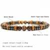 Beaded Strands Men Vintage Wood Bracelet Natural Stone Tiger Eye Lava Rock Braclet Yoga Prayer Buddha Braslet Accessories Homme Bijo Kent22