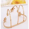 2020 Hot Statement Gold Silver Plated Star Flower Shaped Clear Rhinestone Palm Bangle & Bracelet for Women Fashion Jewelry Q0719