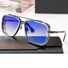 Summer pop Sunglasses Luxury For Men and Women design limited edition SIX gold retro square frame crystal cutting lens High quality Sun glasses detachable with case