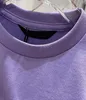 Фиолетовая вышивка и волна, весна-лето, футболки для маленьких мальчиков и девочек, хлопковая детская одежда, футболка с короткими рукавами, детские футболки с круглым воротником3745385