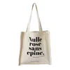 Winkelen Canvas Vintage Letter Print Schouder Casual Shopper Student Handtas Boek S Bolsa Feminina Bolsos Dames Tas 220310