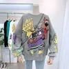 Women Hoodies Autumn Funny Cartoon Car & Dog Print Sweatshirt Oversized Streetwear Sweatshirts Hip Hop Cool Pullover Tops 210809