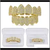 DOOT CAP GRILLZ LUSSO BLING TEETH TEETH BRATHE STREET STRADE MASHIONE MENA DONNE 18K GOLD RODIIUM RODIIUM COPPER HIP HOP GRILLZ 5743881