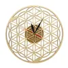 Kwiat życia Pierścionki Pierścionki Geometryczne Drewniane Zegar Święte Geometria Geometria Laser Cut Zegar Zegarek Wschodniej Gift Gift Decor 210325