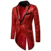 Costumes pour hommes Blazers Hommes Or Argent Rouge Noir Paillettes Slim Fit Tailcoat Stage Robes De Bal Costumes De Mariage Marié Costume Vestes