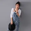 Frauen Lose Denim Kleid Damen Gebleichte Löcher Kleider Weibliche Spaghetti Strap Ripped Vintage