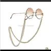 Chains Eyewear & Fashion Aessories Drop Delivery 2021 Eyeglasses Two Layers White Plastic Beaded Metal Chain Gold Color Plated Sile Loops Sun