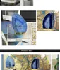 Moderne blaue natürliche agate stein statue wohnkultur zubehör handwerkraum desktop objekte el rechteck kristall figürchen dekorative figur