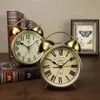 Other Clocks & Accessories Night Light Metal Vintage Alarm Clock Bedroom Retro Table Bedside Desktop Quartz Desk Movement Mechanis Gift